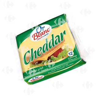 Tranche fromage Cheddar x12 200g - OR BLANC