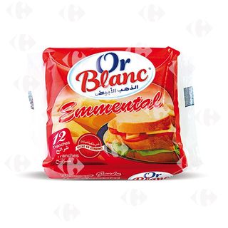 Tranche fromage fondu Emmental x12 200g - OR BLANC