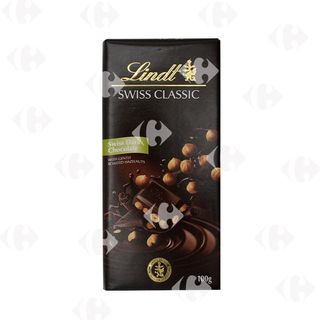 Tablette de chocolat noir et noisettes entières Swiss Classic 100g - LINDT