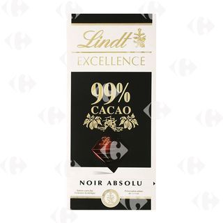 Tablette de chocolat noir 99% de cacao Excellence 50g - LINDT