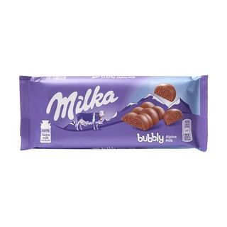 Tablette de chocolat au lait du pays Alpin Bubbly 90g - MILKA