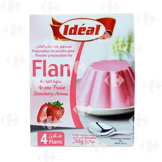 Préparation en poudre pour flan fraise 55g - IDEAL