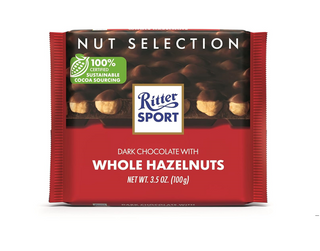 Chocolat noir aux noisettes entieres 100g - RITTER SPORT