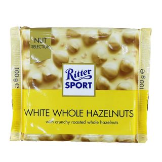 Chocolat blanc aux noisettes entières 100g - RITTER SPORT