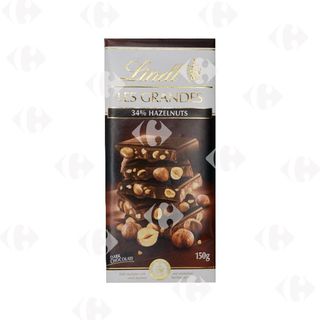 Tablette de chocolat noir 34% de noisettes Les grandes 150g - LINDT