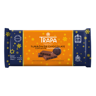 Turron nougat chocolat au lait avec cookies noirs 120g - TRAPA