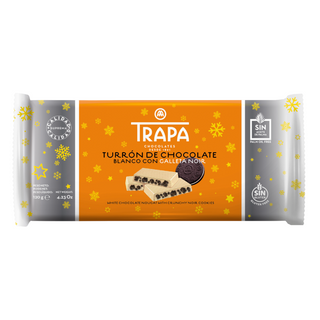 Turron nougat chocolat blanc avec cookies noirs 120g - TRAPA