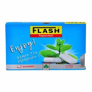 Chewing-gum Sans sucres menthe poivrée et fraise x12 pièces - FLASH