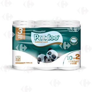 12 rouleaux de papier toilette 3 plis - PANDOO