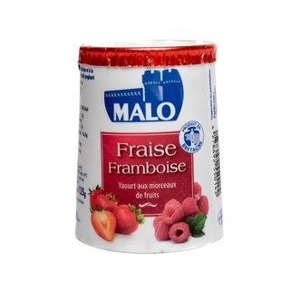 Yaourt aux fruits fraise et framboise 125g - MALO