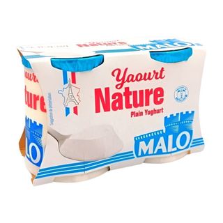 Yaourt nature demi- écrémé 2X125g - MALO