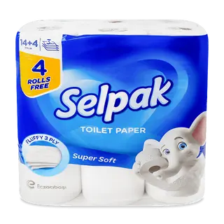 Papier hygiénique 3plis Super Soft 18 rouleaux - SELPAK