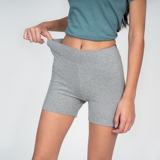 Malla corta fitness hot pant algodón Mujer Domyos gris gris hierro XS
