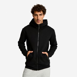 Sudadera Fitness Hombre Negro Cremallera Capucha negro ultra 3XL