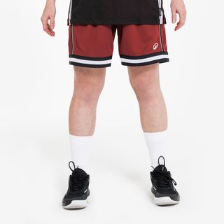 Pantalón corto de Baloncesto reversible Adulto - PANTALÓN CORTO 500 negro rojo rojo carmín & negro ahumado L