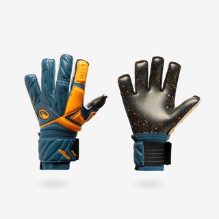GUANTES DE PORTERO DE FÚTBOL NIÑO VRLT 500 azul pizarra & naranja kumquat 5