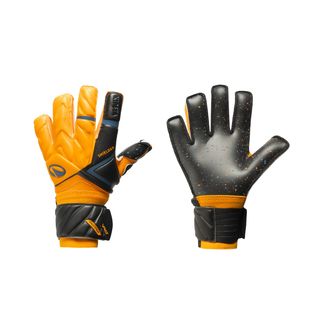 GUANTES DE PORTERO DE FÚTBOL NIÑO VRLT 500 CON PROTECCIÓN EN LOS DEDOS naranja kumquat & azul pizarra 6