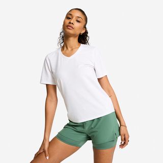 Camiseta Mujer Blanco Coolmax Cuello V ultra blanco XS