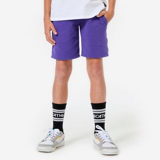 Pantalón Corto Múltiples Deportes Niños Violeta Oscuro Algodón morado royal 131-140CM 8-9A