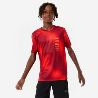 Camiseta Deportiva Niños Roja Transpirable rojo 151-160CM12-13A