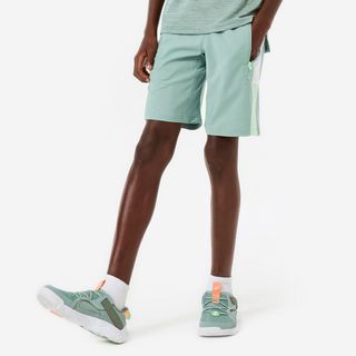 Pantalón Corto Múltiples Deportes Niños Verde-Blanco Transpirable verde helado & ultra blanco & verde sorbete 113-122CM 5-6A