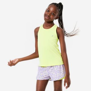 Camiseta sin Mangas Múltiples Deportes Niña Amarillo Fluorescente Transpirable amarillo pálido flúor 149-159CM12-13A