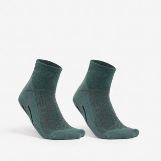 Calcetines mid de senderismo (2 pares) adultos, Hike 100 verde  39/42