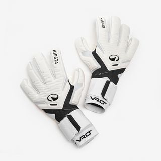 Guantes de portero de fútbol F900 VIRALTO adulto blanco negro azul delicado & negro ahumado 8