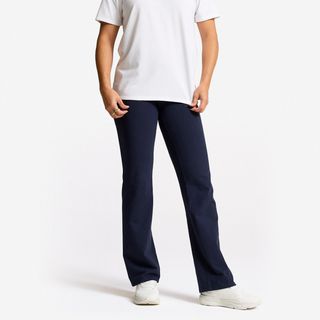 Mallas Leggings Flare Algodón Fitness Mujer Azul azul acero XS - W26 L30