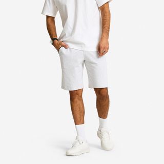 Pantalón Corto Deportivo Hombre Gris Cremallera gris perla L