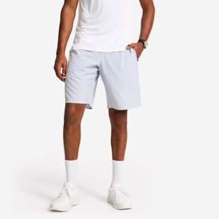 Pantalón Corto Fitness Hombre Azul Transpirable Bolsillos Cremallera azul niebla M