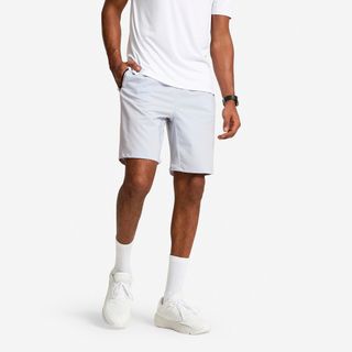 Pantalón Corto Fitness Hombre Azul Claro Transpirable Bolsillos Cremallera azul niebla L