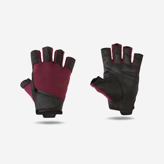 Guantes Musculación Burdeos-Negro Resistentes morado borgoña & negro ahumado & marrón caoba 2XL