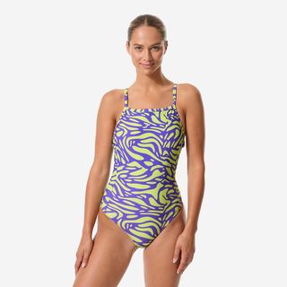 Bañador Mujer natación  
Kamily Violeta Estampado morado 46