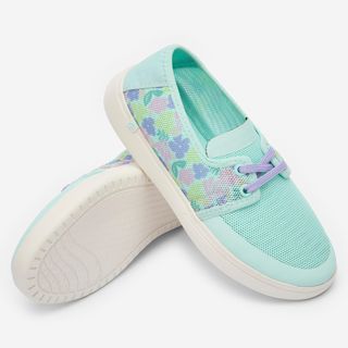 Zapatillas/Alpargatas Playa Areeta Vahi Niños Verde blanco algodón & verde menta pálido & morado lavanda 32