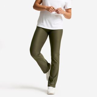 Leggings Fitness Mujer Caqui Bajos Rectos verde caqui 2XL / W38 L31