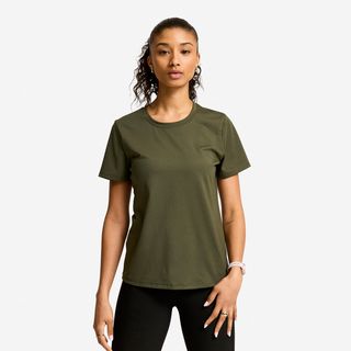 Camiseta Coolmax Mujer Verde Caqui Manga Corta verde caqui XL