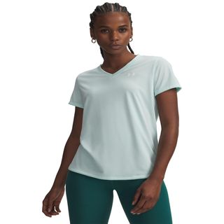 Camiseta Fitness Mujer Azul Claro Manga Corta  S