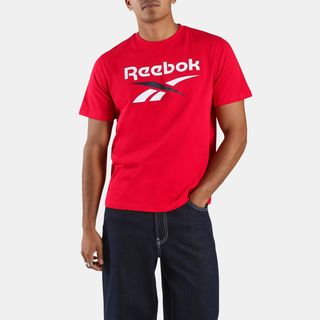 Camiseta Hombre Rojo Algodón Logotipo  M.