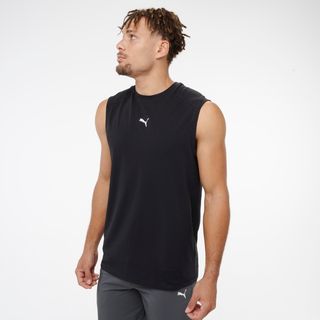 Camiseta sin Mangas Fitness Active Hombre Negro  M