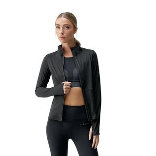 Chaqueta Born Living Yoga mujer tejido Skin_move bolsillos con cremallera negro Negro XL