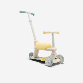 Patinete convertible para niño 3 ruedas, de 18 meses a 5 años, B900 verde grisáceo / amarillo