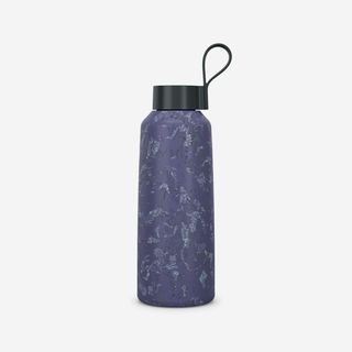 Bidón de acero inoxidable de 1 L con tapón de rosca para senderismo - Morado