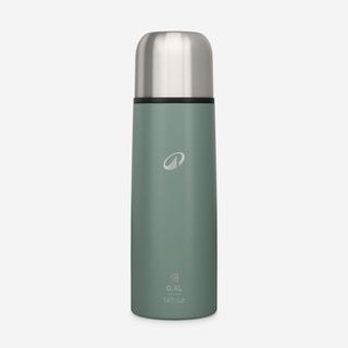 Botella isotérmica inox 0,4L con vaso para senderismo - verde