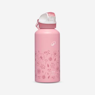 Bidón 500 niños 0,6L aluminio con tapón instantáneo, pipeta y pajita senderismo