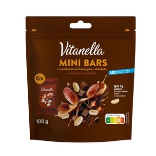 Vitanella Mini Batoniki z orzeszkami arachidowymi czekoladą 108 g