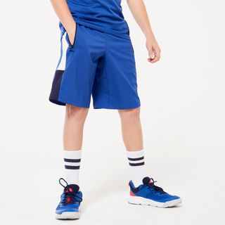 Pantalón Corto Múltiples Deportes Niño Azul-Blanco-Negro Transpirable azul royal & ultra blanco & azul acero 113-122CM 5-6A