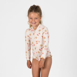 Bañador Izia Shell Bebé Niña Blanco Manga Larga Anti-UV beige crema 96-102CM 3-4A