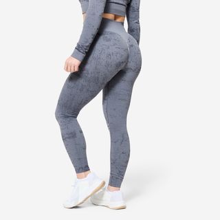 Leggings Gris Sin Costuras gris pizarra & gris asfalto L - UK 12-14