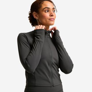 Chaqueta Deportiva Mujer Gris Oscuro Entallada gris carbón M